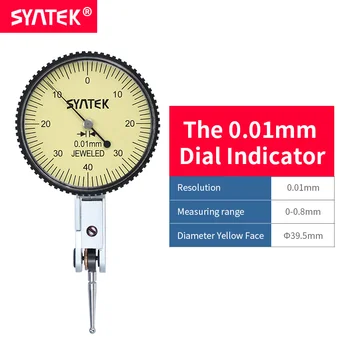 Syntek Brojčanik Indikator 0-0,8 mm šok-dokaz Антимагнитный Brojčanik Test Ručica za Pokazivač 0,01 mm Izuzetno Brojčanik Kalibracijski Promjer CE SGS