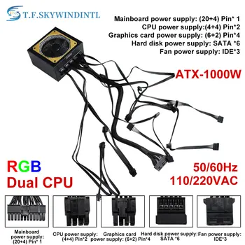 T. F. SKYWINDINTL 1000 W Rgb ATX 1000 W napajanje za PC Modularno napajanje Za PC Power Gaming Izvori Napajanja Za Майнинга Računalni Izvor