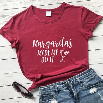 T-shirt Margaritas Made Me Do It, Zabavna ljetna Majica za Ispijanje Tekile, Эстетичная ženska t-shirt Weekend Vibes, top, t-Shirt