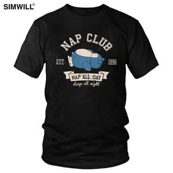 T-shirt Nap Club Snorlax, Gospodo Stilski Pamučne majice Kratkih rukava, Zabavna Majica sa anime, Velike Dimenzije, Klasične Majice, Top