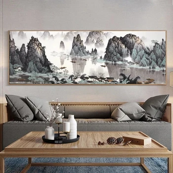 Tradicionalni Kineski Stil Planine i Rijeke Platnu Sobe za Ured Dnevni boravak Home Dekor Poster Ispis Zidni Umjetnička Slika