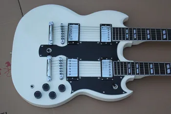 Tvornički izrađen po mjeri visokokvalitetna 12-струнная + 6-струнная električna gitara s dvostrukim low-cut bijela 1275 gitara 59