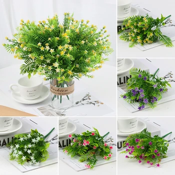 Umjetno Cvijeće je Biljka Plastični Proljetna Trava Гипсофила Otvoreni Cvijet Korito Ukras Za dom Zurke DIY Vjenčanje Božić