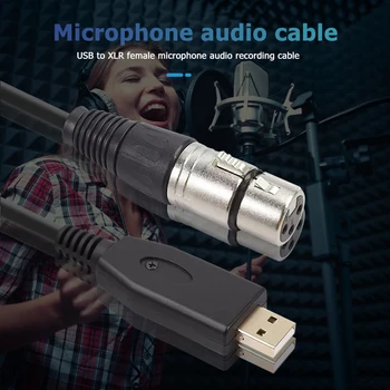 USB Priključak za 3-Pin XLR Ženski Adapter Audio Mikrofon za Karaoke Pjevanje Razdjelnik Adapter Audio