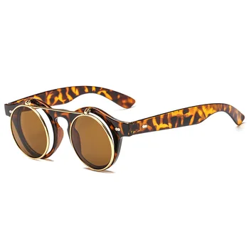 UV400 Retro Naočale Gotička Steampunk Sunčane Naočale Clip Up Preklopni Za Muškarce i Za Žene Okrugle Sunčane Naočale Nijanse Branded Dizajnerske Cipele Naočale
