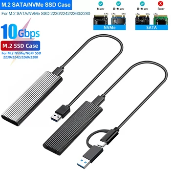 Vanjski HD Torbica Torbica Za PC SSD M. 2 Nvme USB Disk Telo Adapter Prijenosni Trezor Dual Protokol M. 2 NVME/NGFF Vanjski Tvrdi disk