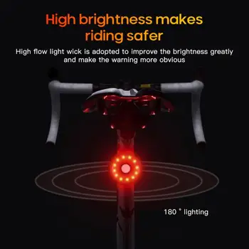 Vodootporan Biciklistička Fenjer USB Punjiva Upozorenje O Sigurnosti Biciklizam Šarene dugo Svjetlo Biciklistička dugo Svjetlo dodatna Oprema Za Noćnu Vožnju