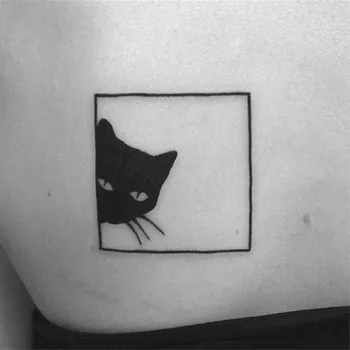 Vodootporne Privremena Tetovaža Naljepnica Crni Pokrivač Mačka Dizajn Body-Art Lažna Tetovaža Flash-Tattoo Pre Ženski Muški