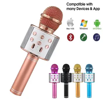 Ws858 Mikrofon Za Mobilni Telefon, Bežični Bluetooth Mikrofon Zvučnik Profesionalno Sinkroniziran RF za Kućnu Pjevanje Ktv Player