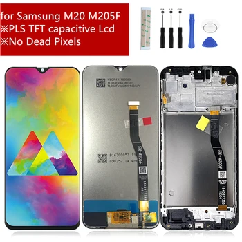 Za Samsung Galaxy M20 2019 SM-M205 M205F LCD zaslon Osjetljiv na Dodir Digitalizator U Prikupljanju Zamjena Okvira M20 lcd 6,3 
