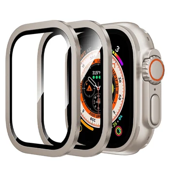 Zaštitna folija za zaslon Apple Watch Case Ultra 49 mm pribor Metalni Okvir od Aluminijske Legure + HD Kaljeno Staklo iWatch case