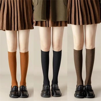 Zimske ženske Čarape na Japanskom retro Stilu, Vrhunske kvalitete Tople 95% Pamuk, Običan Novi Trendi Svakodnevne Duge Čarape Za Djevojčice