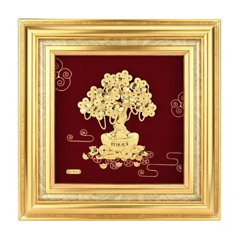 Zlatni Listovi Novac Stablo Zlatne Folije Slikarstvo Drvo Života Drvo Sreće Zlatni Listovi Obrt Zid Umjetničke Slike za uređenje Dnevnog boravka