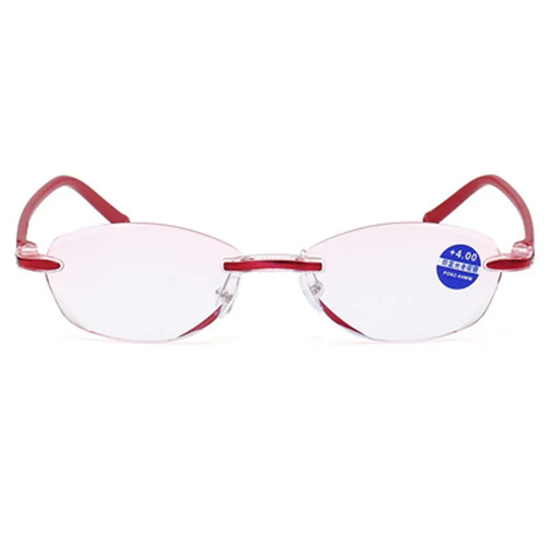 +1.0 +1.5 +2.0 +2.5 +3.5 +4.0 bez okvira za Naočale Za čitanje s anti-plavom svjetlošću, Ženske Naočale s Crvenim Okvir, Rimless za naočale pri Dalekovidost, Pluća Slika 0