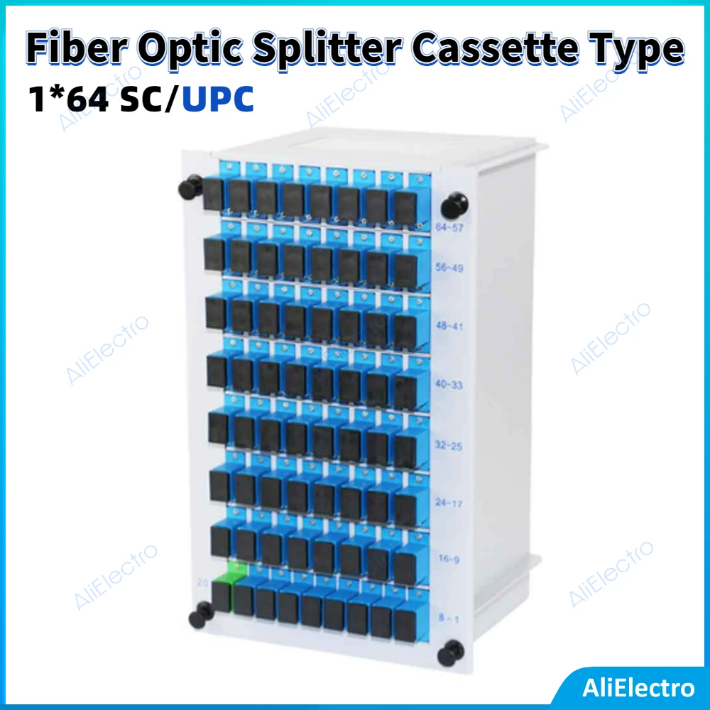 1*64 SC/UPC Fiber-optički Razdjelnik 1x64 Optički PLC Razdjelnik Trake okvir Umetanje Kartice Vrsta Optičke FTTH PLC Razdjelnik Slika 0