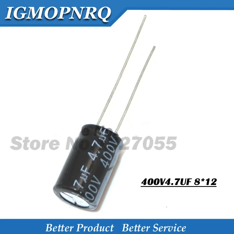 20 komada 400V4.7 uf 8*12 mm 4,7 uf 400 8*12 Aluminijski elektrolitski kondenzator visoke kvalitete Slika 0
