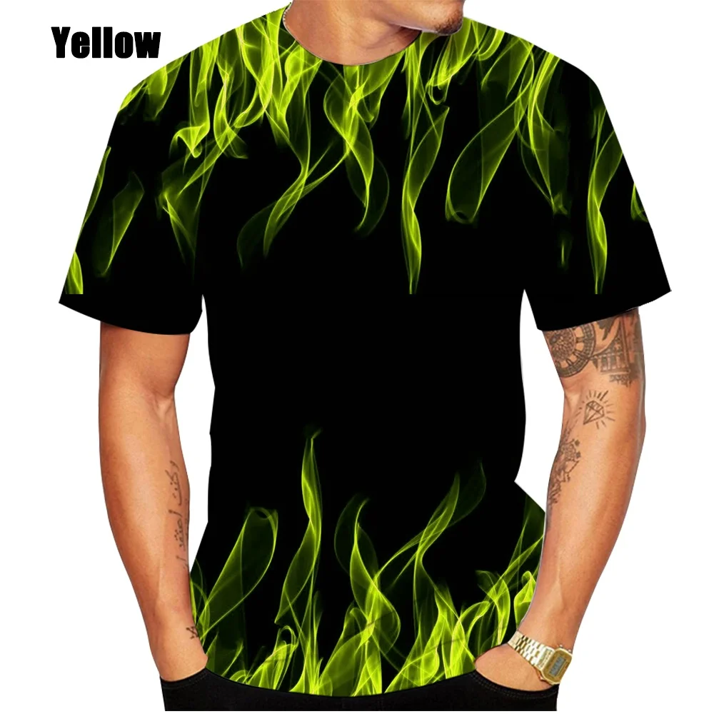 2022 Muška Majica s 3D Ispis Kratkih Rukava, Pojedinačne Plamen, Ljetna Muška Majica Slika 0