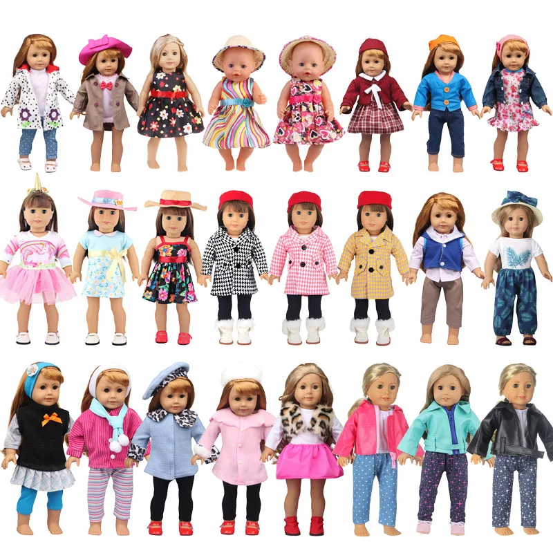 2022 Novi Modni Zimski kaput + Hlače + Šešir, Komplet odjeće za lutke, Kostim, 18 Inča, Američka lutkarska odjeća za djevojčice, Pribor, Igračke za Djevojčice Slika 0