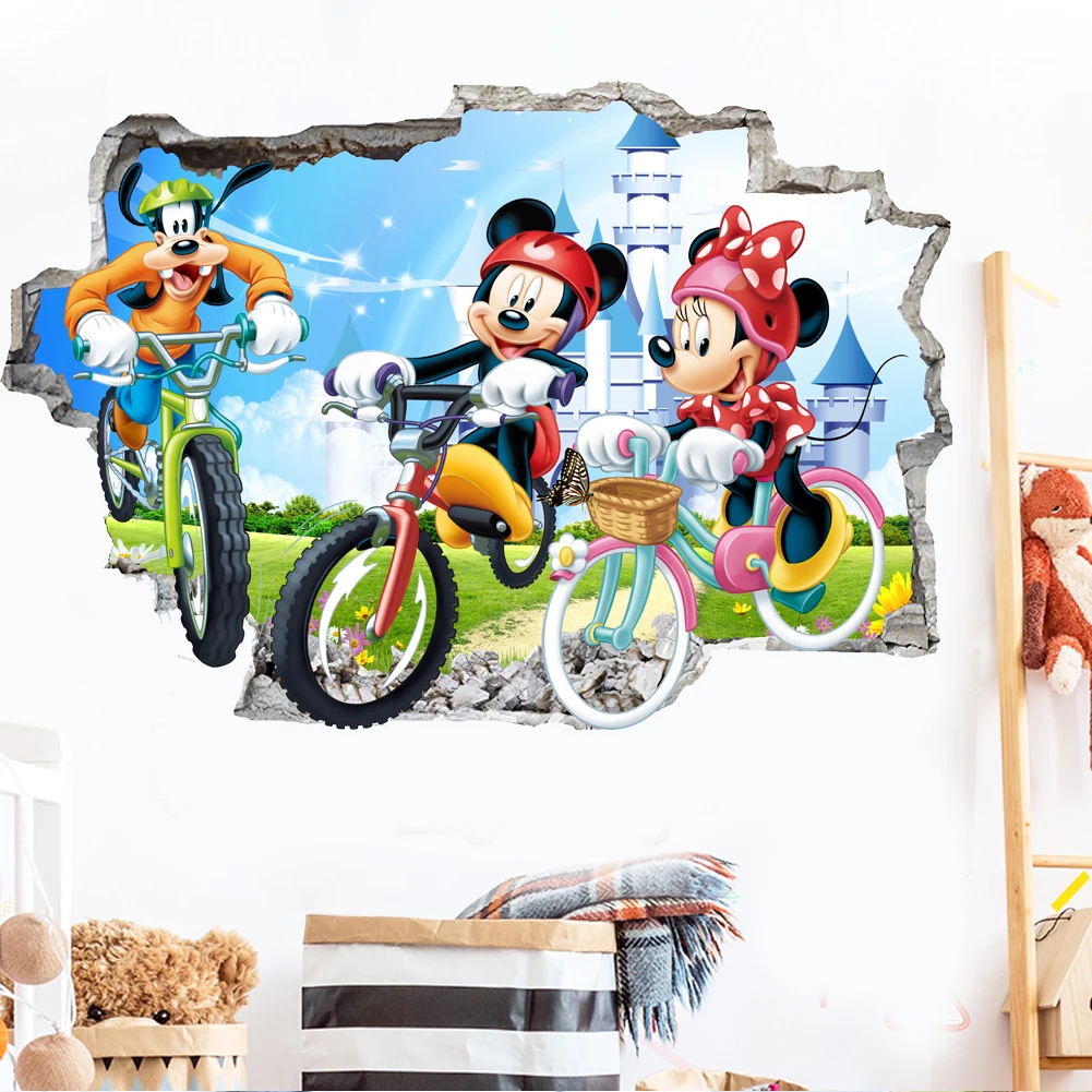 3D animirani film Mickey i Minnie Mouse kućni naljepnice za zid naljepnice za dječje sobe dječje sobe zid umjetnost dječji zabavni park DIY poster Slika 0