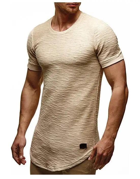 B2049-Ljetne nove muške majice, čvrsta, приталенные, trend, svakodnevno, sa kratkim rukavima Slika 0