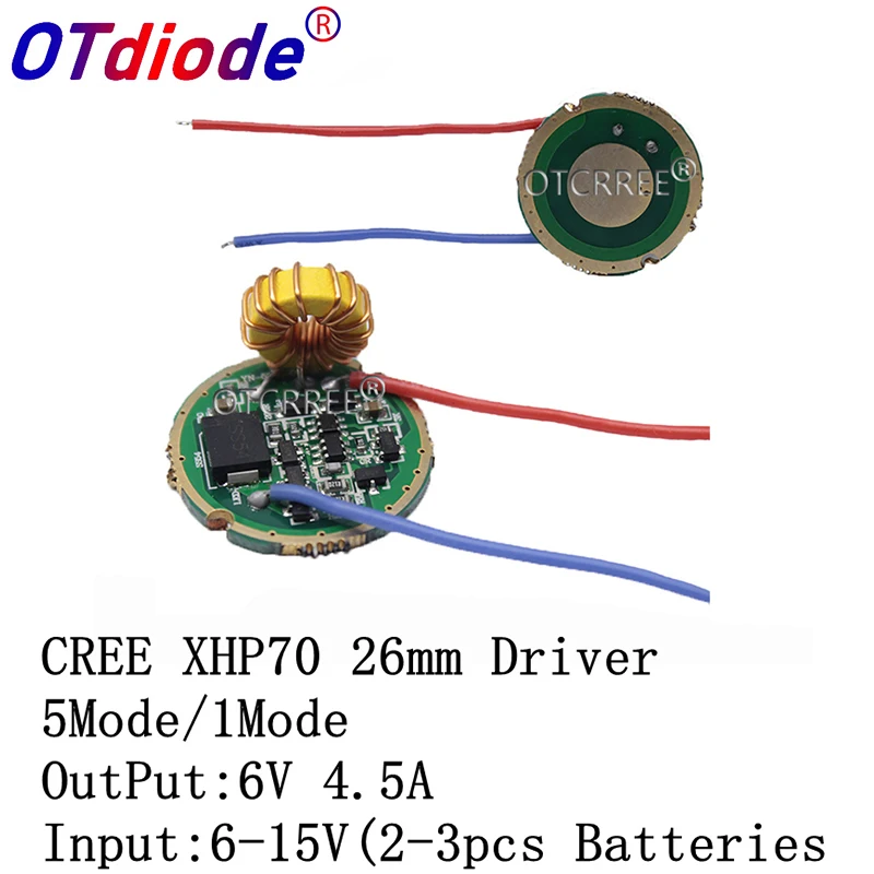 Cree XLamp XHP70 XHP70.2 6 U Led Driver 26 mm Ulaz DC6V-15V Izlaz 6 4500 ma Za XHP70 XHP70.2 Led Svjetiljka Svjetiljka Slika 0