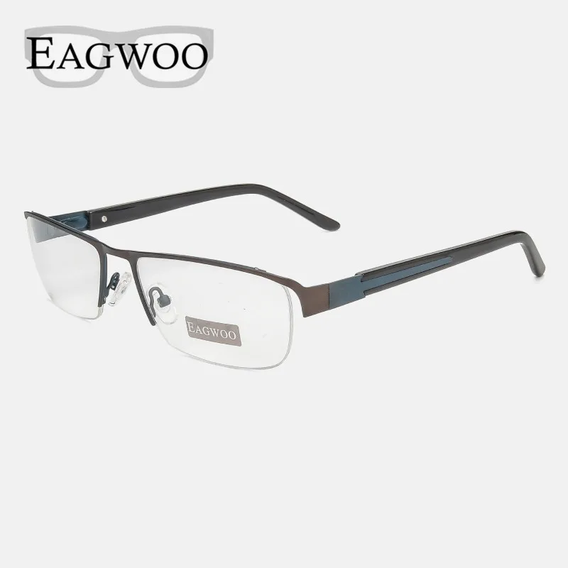 Eagwoo Širokokutni Naočale S Полуободком Optički Okvira Poslovne Naočale Za Oči Velike Naočale S Oprugom Hram D9172 Slika 0