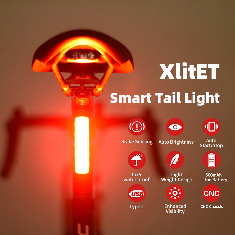 ENFITNIX XlitET Cubelite2 Xlite100 Biciklistička Kočnica Stražnja svjetla Biciklizam je Pametan Osjetljiva dugo Svjetlo MTB Cestovni Bicikl sjedište post Pin Zaštitna Lampa Slika 0