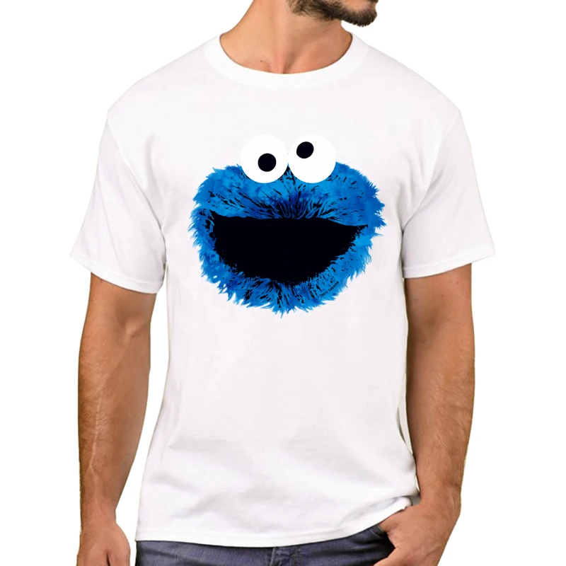 Kawaii Crtani Cookie Monster Predložak Tiskane Camisetas TEEHUB Me Just Here za Keks Zabavna Majica Ljetna Casual Majica Unisex Slika 0