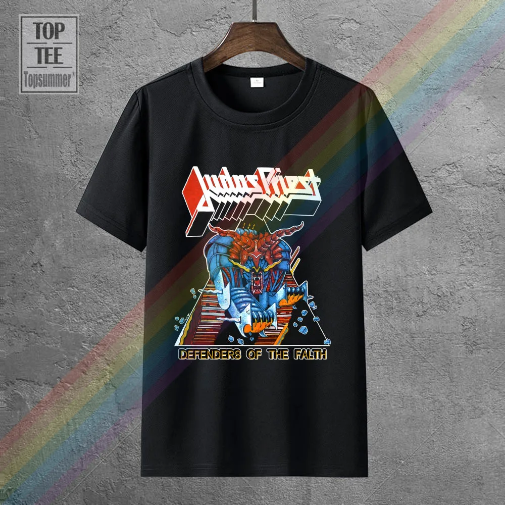 Košulja Judas Priest Vintage Majica 1984 Defenders Of The Faith Tour Heavy Metal Moderan Majice Slim Fit s Okruglog Izreza Slika 0