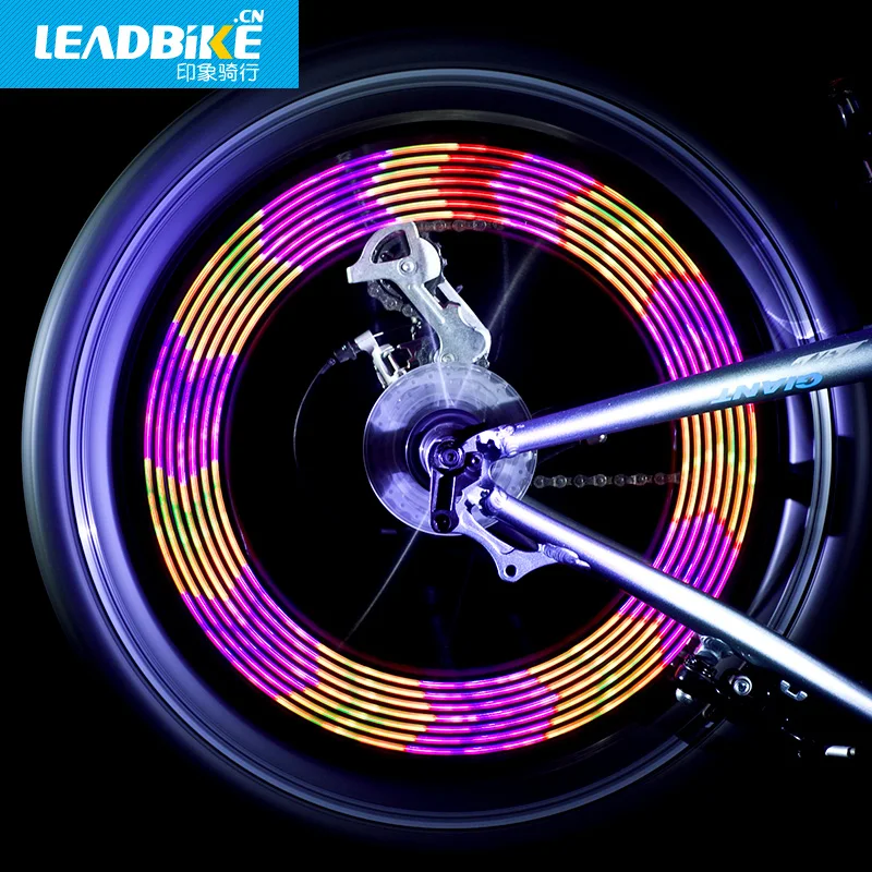 Leadbike biciklistička fenjer Pribor Novi 14 LED Moto Biciklizam Bicikl sigurnosti Kotača Svjetlosni Signal Gume Govorio Svjetlost 30 Promjena Slika 0