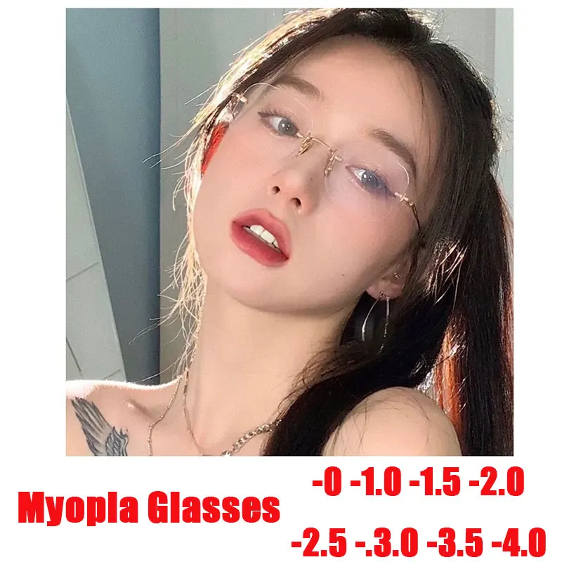 Modni plave svjetleće naprave Naočale za kratkovidnost, Ženske Prozirne kratkovidan Naočale na Recept, Dioptrijske -1,0 -1,5 -2,0 do -4,0 Slika 0