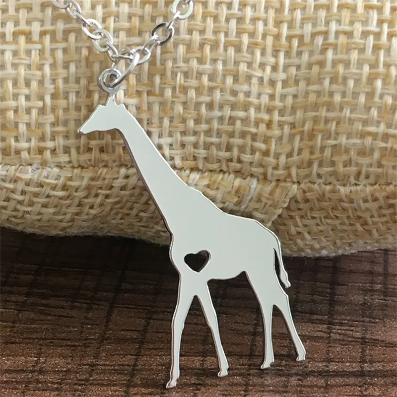 Ogrlica sa ovjes u obliku zlatnog žirafa od nehrđajućeg čelika, ogrlica sa životinjama, muški i ženski nakit, poklon za Valentinovo Slika 0