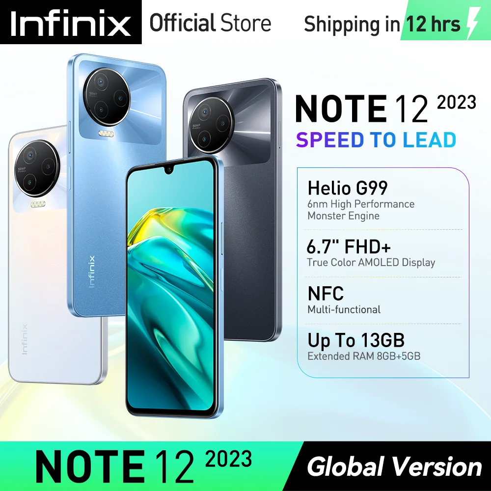 * Premijera * infinix Note 12 2023 4G i NFC Smartphone 8/128 GB Helio G99 6-nm procesor 6,7 FHD + Zaslon AMOLED Mobilni telefon Slika 0