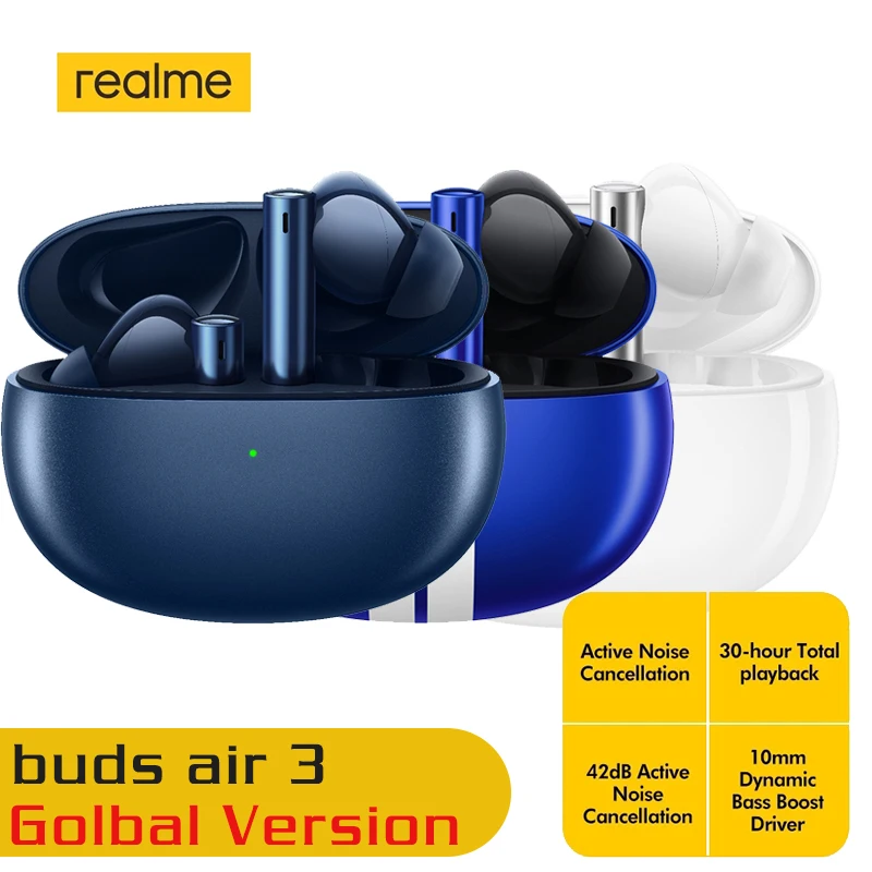 Realme buds air 3 Bluetooth 5,2 dugo trajanje baterije Slušalice 42 db Slušalice s aktivnim buke IPX5 Vodootporne slušalice Slika 0