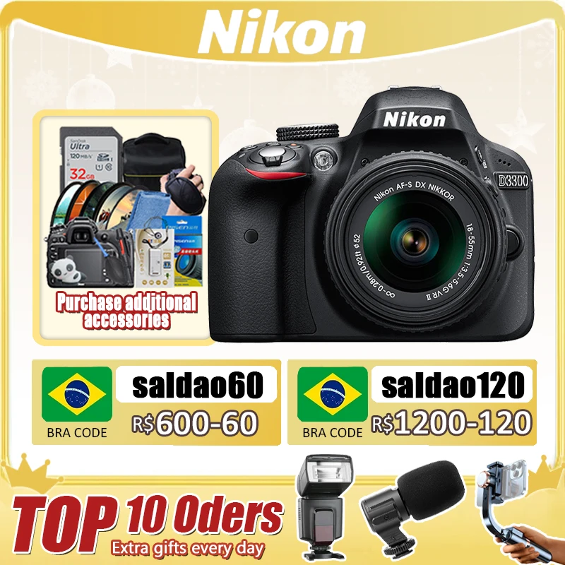 Slr fotoaparat Nikon D3300 sa auto VR objektiva 18-55 mm f / 3,5-5,6 G Slika 0