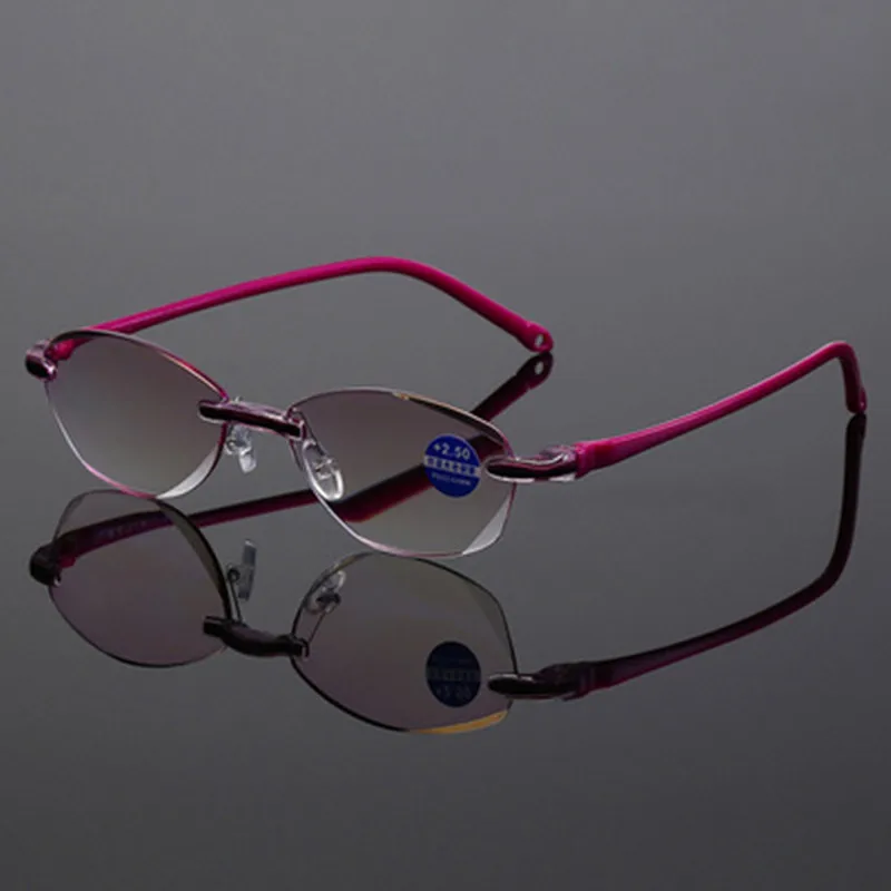 +1.0 +1.5 +2.0 +2.5 +3.5 +4.0 bez okvira za Naočale Za čitanje s anti-plavom svjetlošću, Ženske Naočale s Crvenim Okvir, Rimless za naočale pri Dalekovidost, Pluća Slika 1