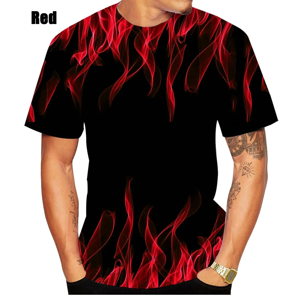 2022 Muška Majica s 3D Ispis Kratkih Rukava, Pojedinačne Plamen, Ljetna Muška Majica Slika 1