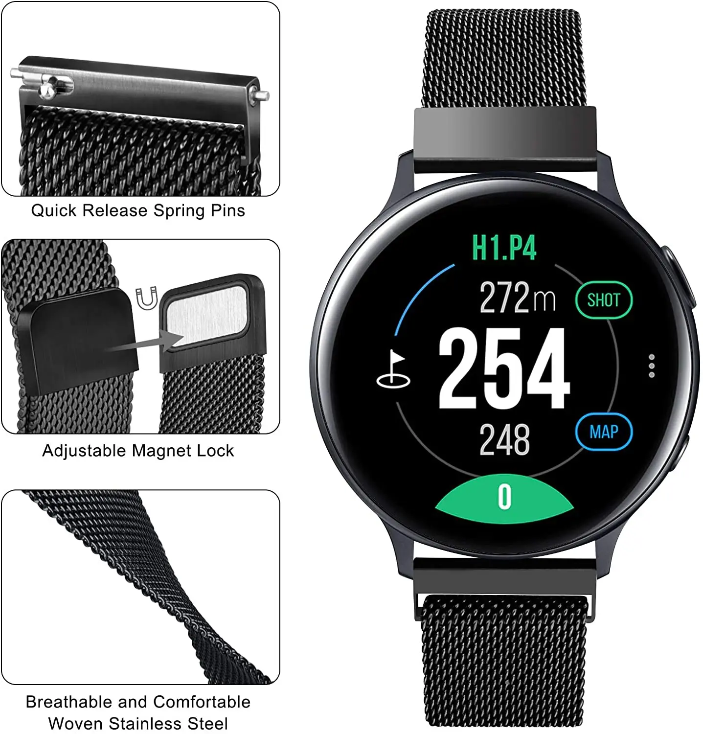 50 kom 20 mm 22 mm Remen za Samsung Galaxy Watch 4 40 mm/46 mm Aktivni 2 Zupčanika S3 Magnetska Narukvica Huawei GT 2/3 Grupa Amazfit Bip GTS Slika 1