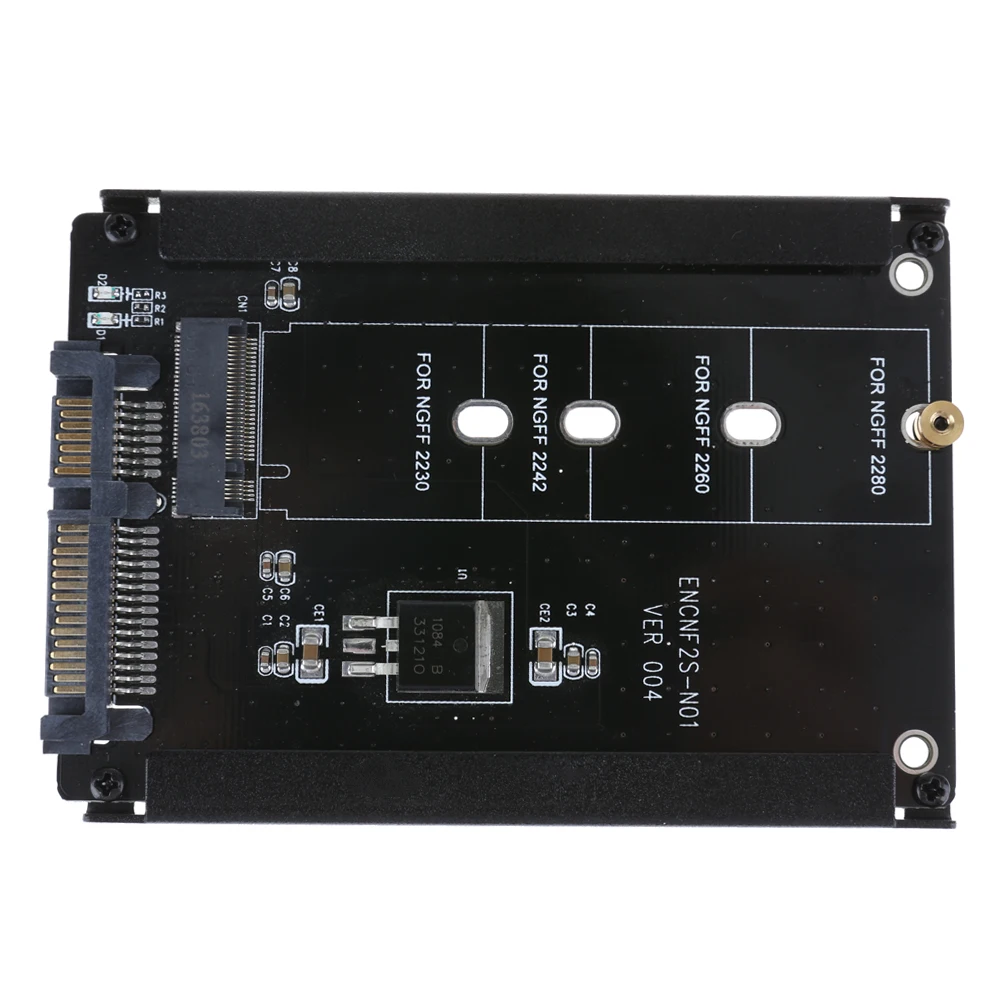 Crna Metalno kućište CY B + M Priključak 2 M. 2 NGFF (SATA) SSD do 2,5 SATA Adapter za statičkog diska 2230/2242/2260/2280 mm m2 Slika 1