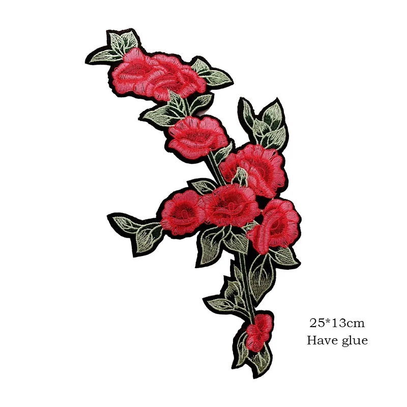 Cvijet Ruže Cvijet Vezene Željezna Нашивка za Odjeću Odjeća DIY Patchwork Naljepnica Cvijeće Oblog Ikone Umjetnički Ručni Rad Slika 1