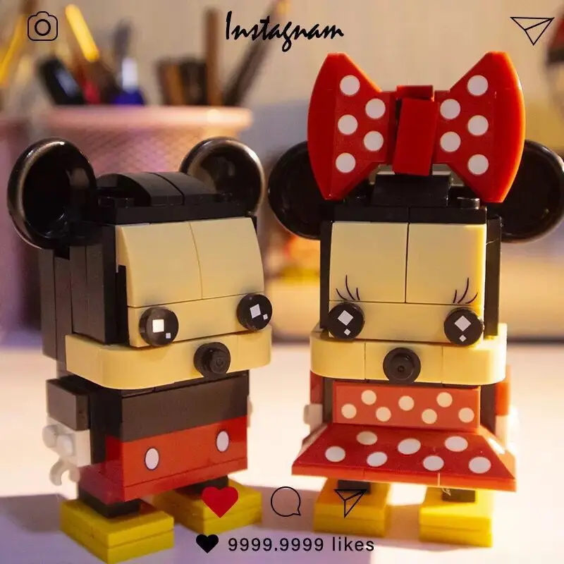 Disney Blokovi Mickey Mouse Minnie Figurica Kawai Figurica Gradivni Blokovi Diy Montaže Modela, Edukativne Igračke, Pokloni Slika 1