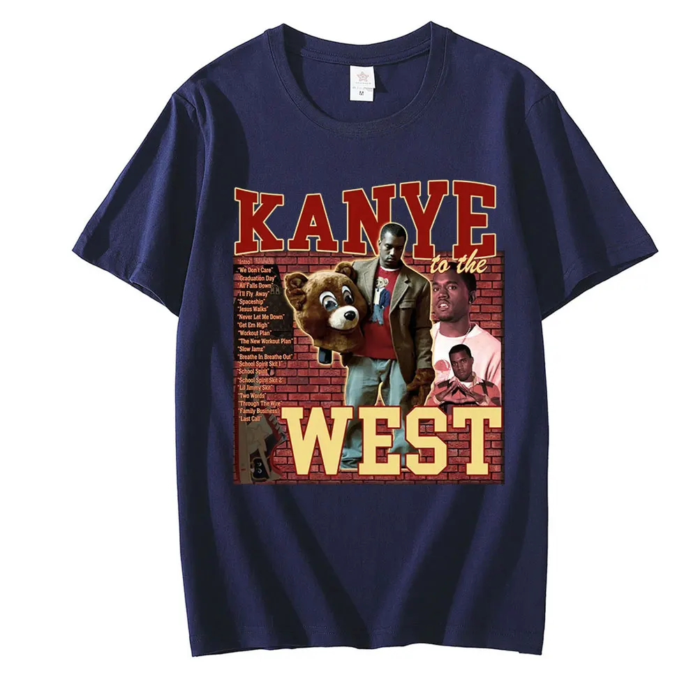 Kanye West 90s Vintage Unisex Crna Majica Muška t-Shirt Klasicni Grafički Majice 100% Хлопковая majica Muška Ženska Majica Majice Slika 1