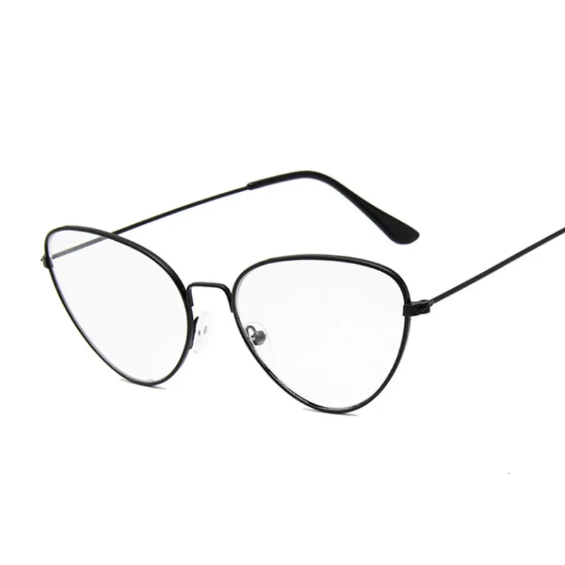 Luksuzne Marke Dizajnerske Naočale Cat Eye U Malom Ivicom, Ženske, Muške Naočale, Berba Metalne Korejski Naočale, Prozirne Leće, Tanke Slika 1
