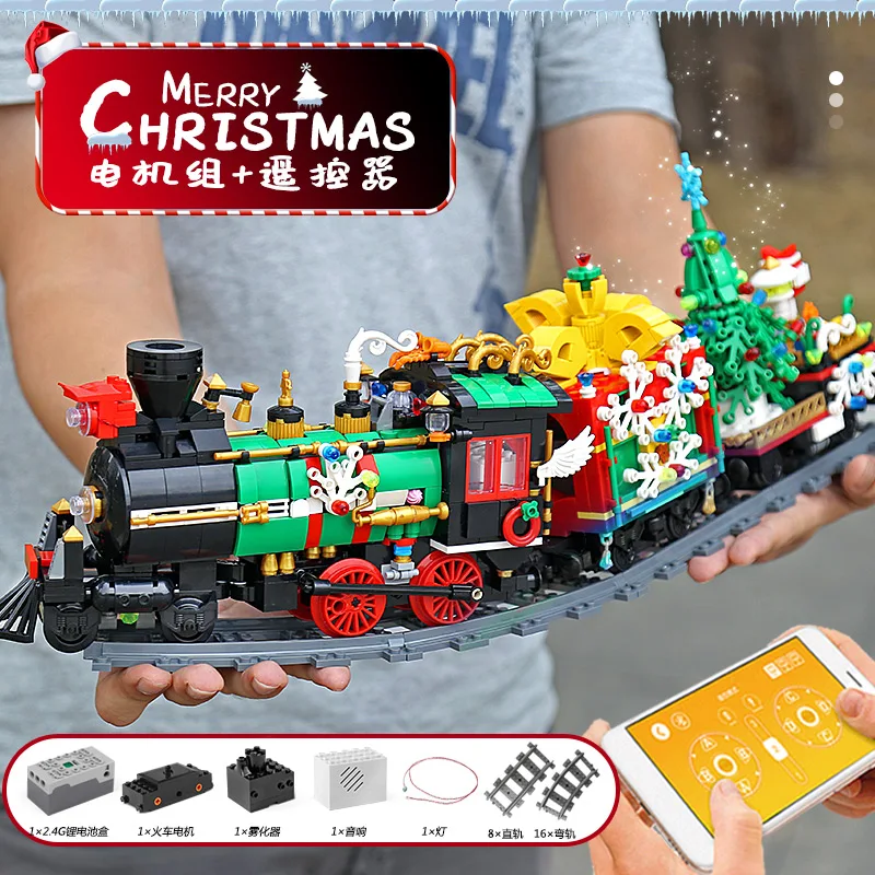Mold King 12012 Novi 36001 Motorizirani Zimski Vlak Model Građevinski Blokovi I Cigle Graditi Dječji Božićni Pokloni Igračku Za Rođendan Slika 1