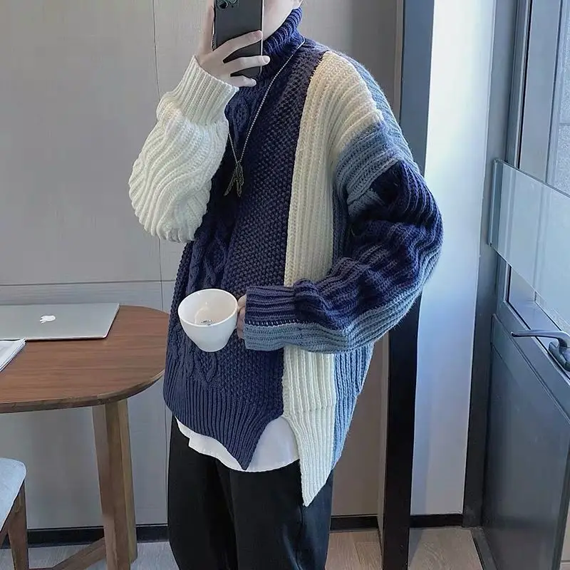 Muški jesensko - zimskom Novi Vuneni džemper, Trend univerzalni pulover s visokim воротом, Koreanska verzija, Temperamentna, Suburban, Individualni Top Slika 1