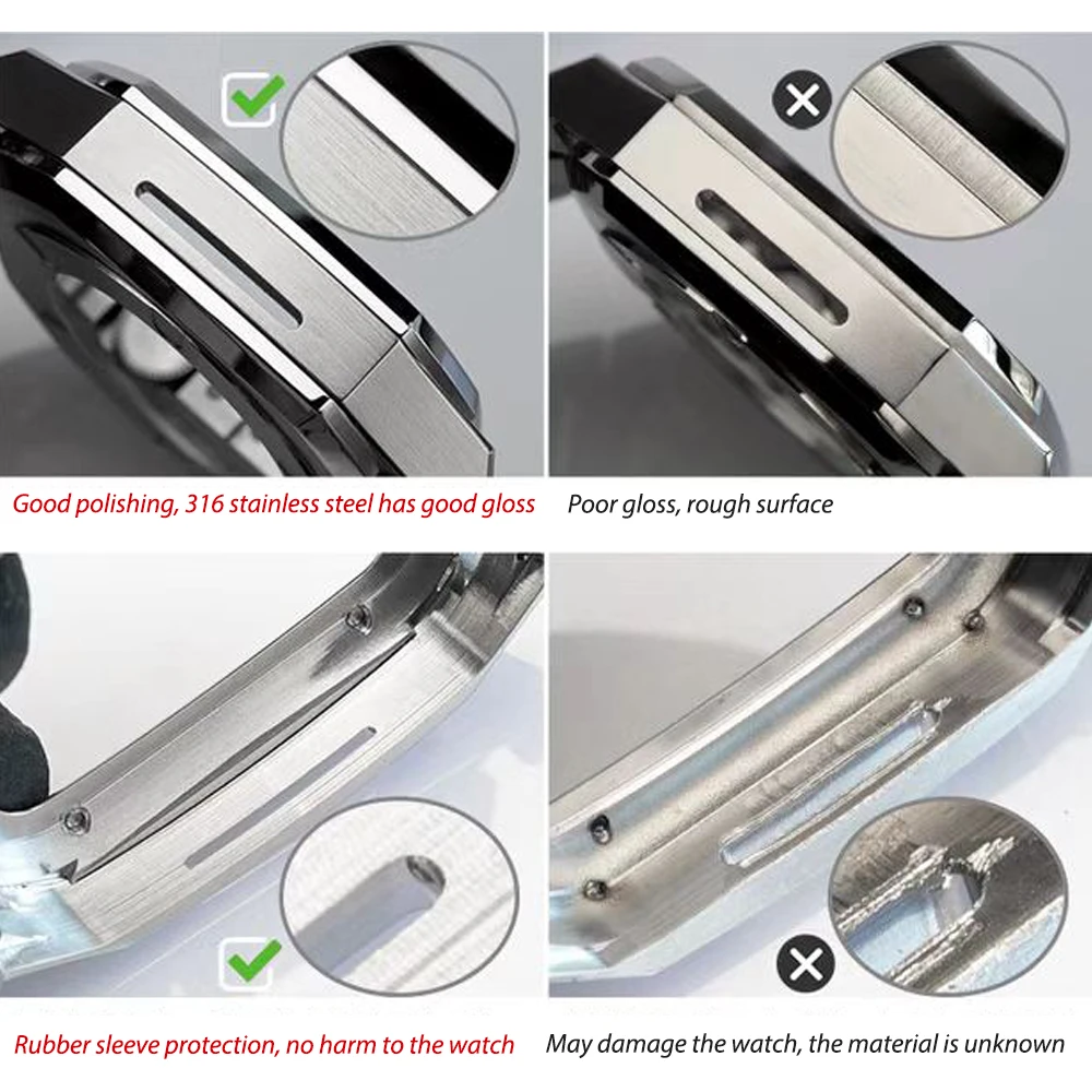 Najnoviji Remen od nehrđajućeg Čelika za Apple Watch Band 7 45 mm 41 mm Metalni Remen za iWatch Series 7 6 se 5 44 mm Komplet za izmjenu Plemeniti Metal Slika 1