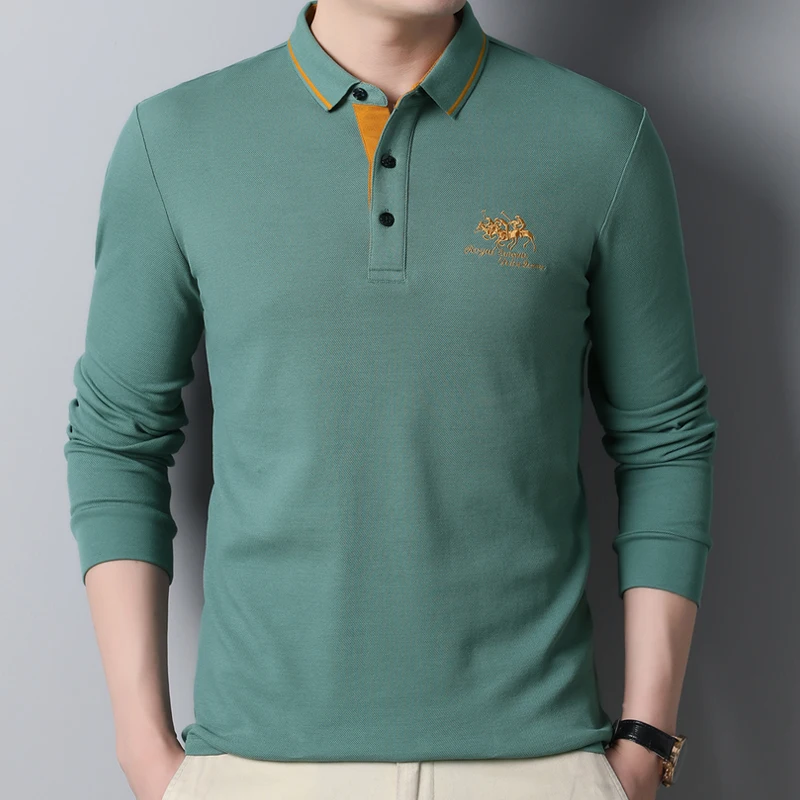 Novi Dobar 100% Kvalitetan Pamuk, Muška Branded Polo Majica, T-Shirt Design Za Golf Dugih Rukava I Konja, Casual Majica S Igle, Homme, Muški Modni Američki Top Slika 1