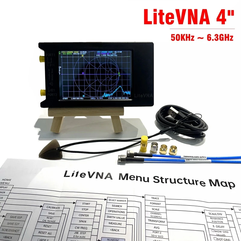 Novi Litevna-64 50 khz-6,3 Ghz Litevna 4-inčni Vektor mrežni analizator sa zaslonom osjetljivim na dodir HF UHF Antenski analizator Ažuriranje Nanovna Slika 1