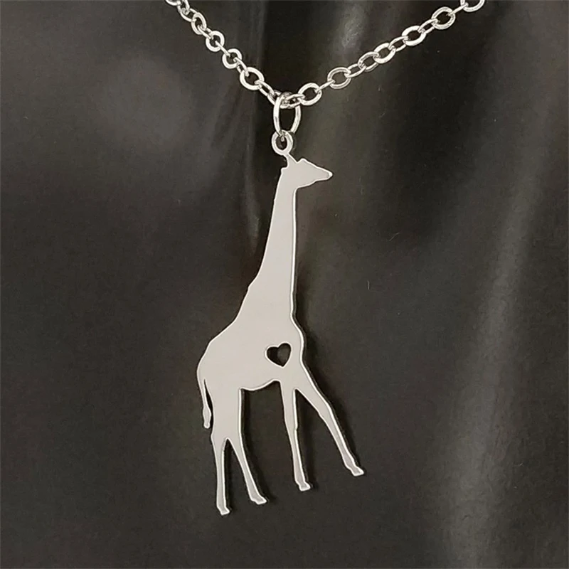Ogrlica sa ovjes u obliku zlatnog žirafa od nehrđajućeg čelika, ogrlica sa životinjama, muški i ženski nakit, poklon za Valentinovo Slika 1