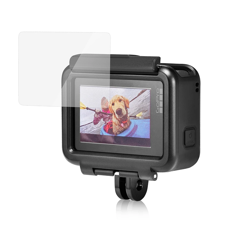 ORBMART Ultra-Prozirna zaštitna folija Za objektiv od kaljenog stakla + Zaštitna folija Za ekran + Tvrd Poklopac Objektiva Za GoPro Hero 5 6 7 Crna Gopro5 Slika 1
